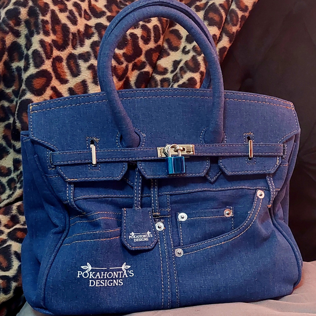 Denim Satchel Tote Shoulder Handbag