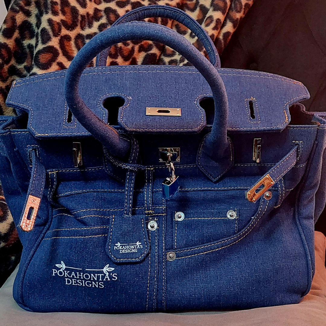 Denim Satchel Tote Shoulder Handbag