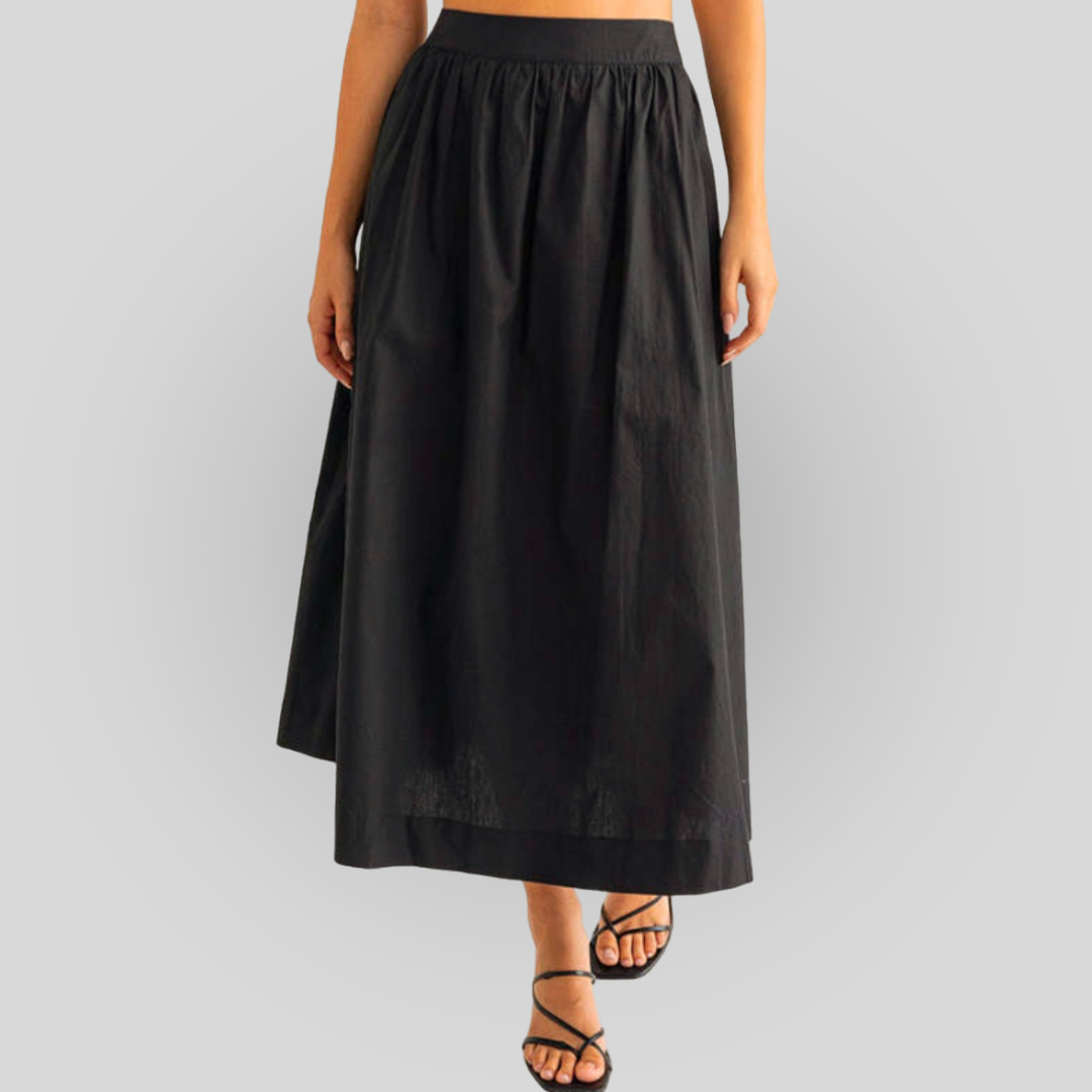 Elastic-Waist Maxi Skirt