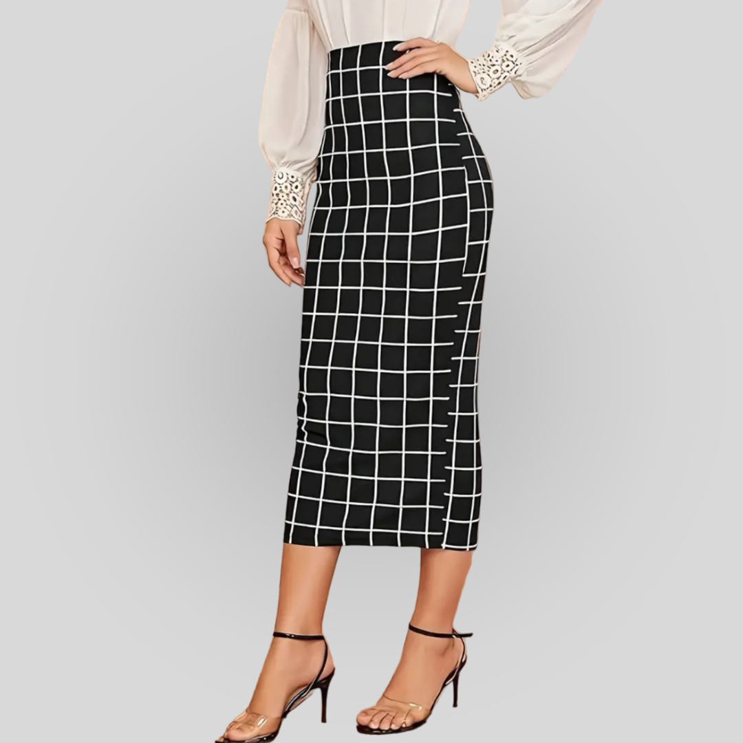 Plaid-Print Skirt