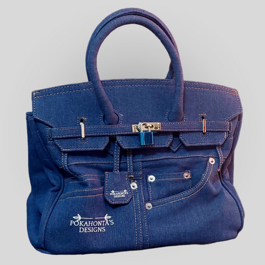 Denim Satchel Tote Shoulder Handbag