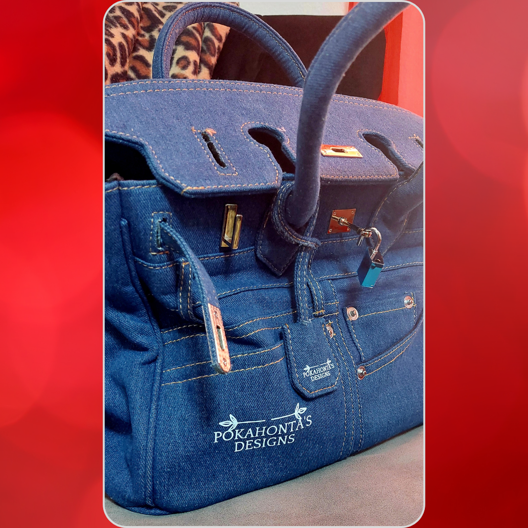 Denim Satchel Tote Shoulder Handbag