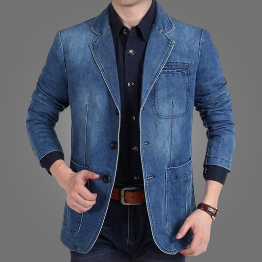 Men Casual Denim Blazer