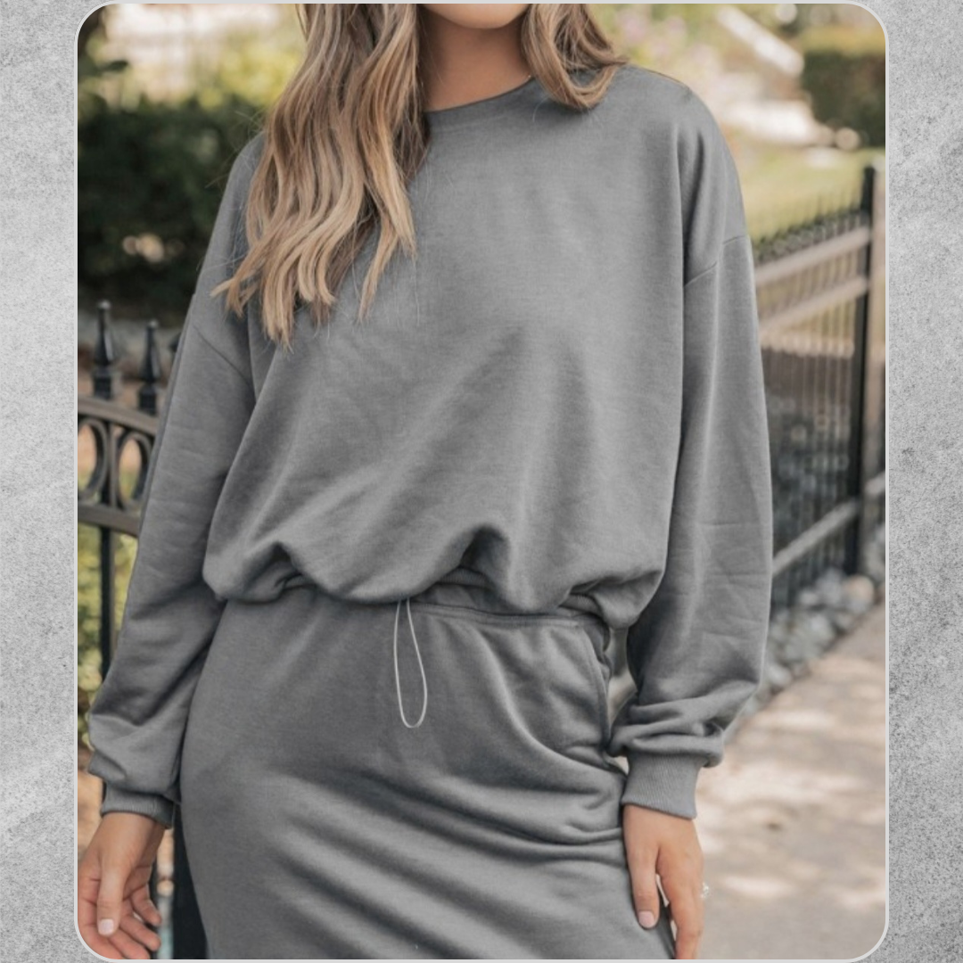 Pullover & Short Skirt Two-Piece Set